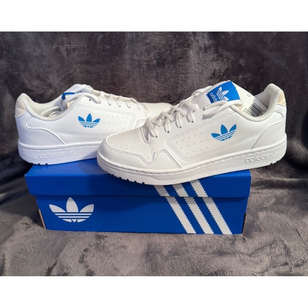 Adidas Originals NY 90J White Blue Kid Sneakers Low Top Shoes GW1875 NEW Size 7Y